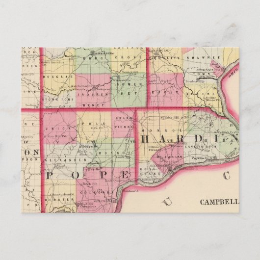 Carte Postale Comtés de Saline, Gallatin, Hardin, Pape (Devant)