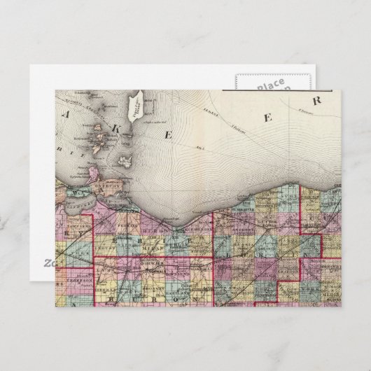 Carte Postale Comtés de Sandusky, Seneca et Summit (Devant / Derrière)