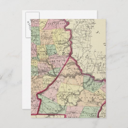 Carte Postale Comtés de Wayne, Pike (Devant / Derrière)