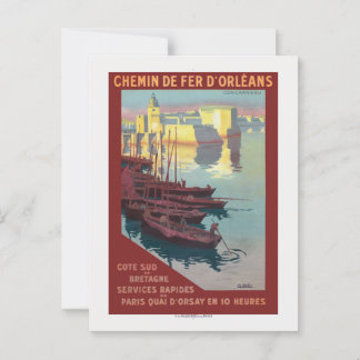 Carte Postale Concarneau France Poster vintage 1919