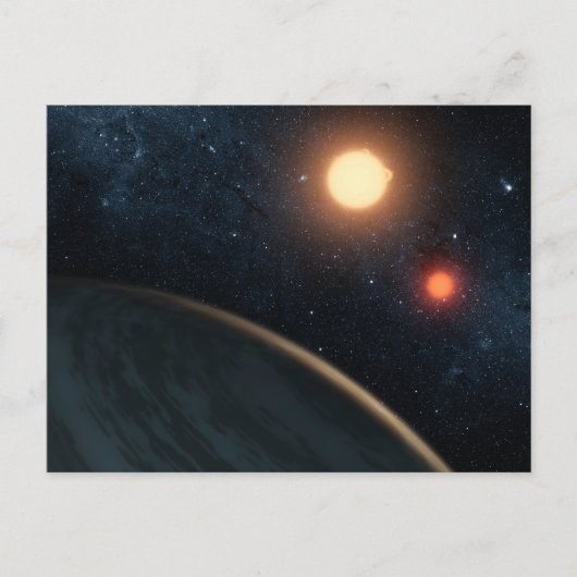 Carte Postale Concept de l'artiste illustrant Kepler-16b. (Devant)