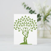 Carte Postale Concept d'illusion d'optique d'arbre de visages (Debout devant)