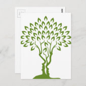 Carte Postale Concept d'illusion d'optique d'arbre de visages (Devant / Derrière)