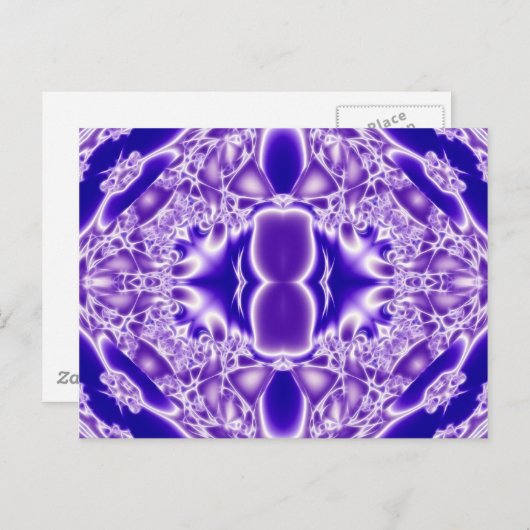 Carte Postale Conception Abstraite de cristal pourpre (Devant / Derrière)