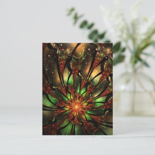 Carte Postale Conception Abstraite des fleurs fractales. (Debout devant)