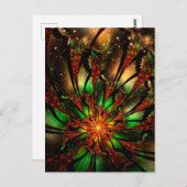 Carte Postale Conception Abstraite des fleurs fractales. (Devant / Derrière)