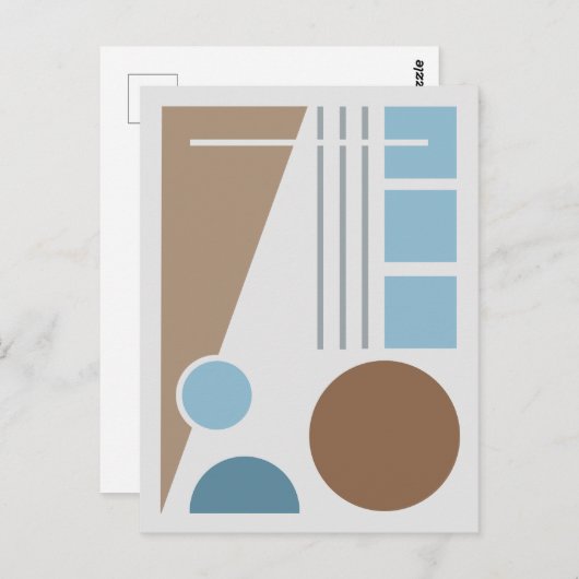 Carte Postale Conception Abstraite Équilibre Géométrique (Devant / Derrière)
