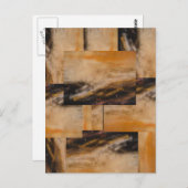 Carte Postale Conception abstraite jaune Brown (Devant / Derrière)