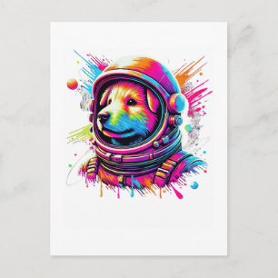 Carte Postale Conception Amoureux de Chien Spatial