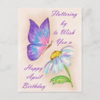 Conception Anniversaire d'Avril Fleur et Papillon