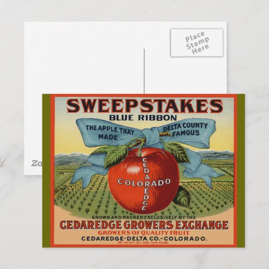 Carte Postale Conception Apple Colorado (Devant / Derrière)