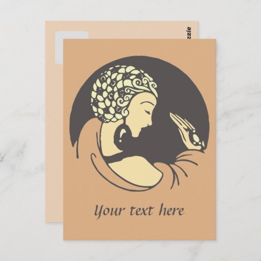 Carte Postale Conception Art nouveau personnalisable (Devant / Derrière)