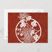 Carte Postale conception asiatique rouge (Devant / Derrière)