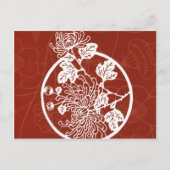 Carte Postale conception asiatique rouge (Devant)