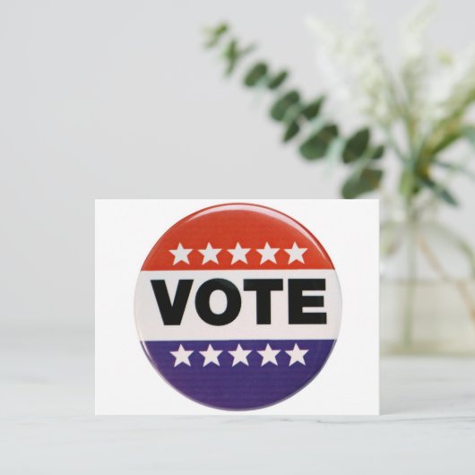 Carte Postale Conception blanche et bleue rouge de vote (Debout devant)