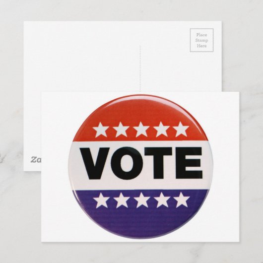 Carte Postale Conception blanche et bleue rouge de vote (Devant / Derrière)
