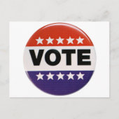 Carte Postale Conception blanche et bleue rouge de vote (Devant)