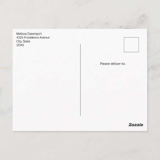 Carte Postale Conception bohème de arc-en-ciel bleu et pêche (Dos)