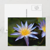 Carte Postale Conception botanique florale de nénuphar tropical (Devant / Derrière)