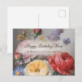 Carte Postale Conception Classique d'Anniversaire pour Maman ave (Devant / Derrière)