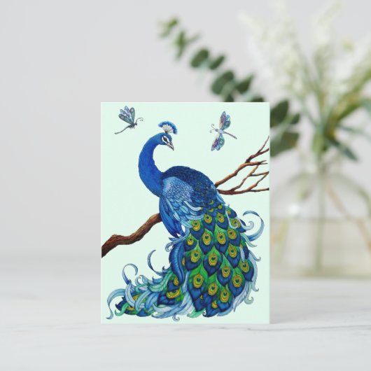 Carte Postale Conception classique de paon (Debout devant)