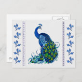 Carte Postale Conception classique de paon (Devant / Derrière)