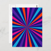 Carte Postale Conception colorée des roues tournantes (Devant / Derrière)