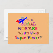 Carte Postale Conception colorée du travailleur social (Devant / Derrière)