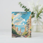 Carte Postale Conception d'affiche de voyage Barcelone Espagne (Debout devant)