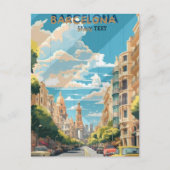 Carte Postale Conception d'affiche de voyage Barcelone Espagne (Devant)