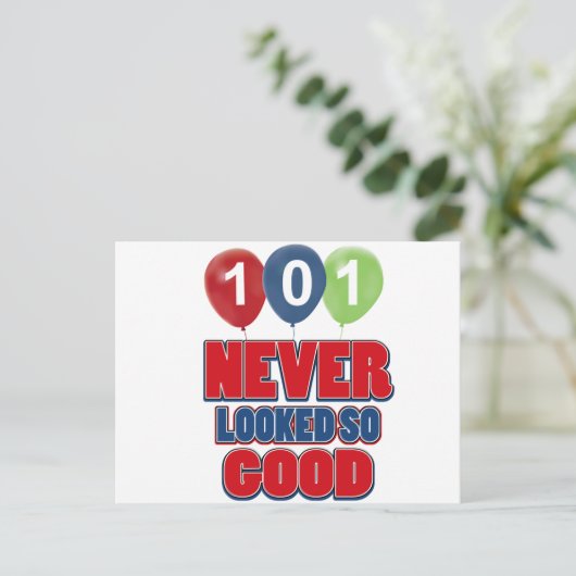 Carte Postale Conception d'anniversaire 101 ans (Debout devant)