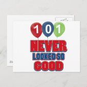 Carte Postale Conception d'anniversaire 101 ans (Devant / Derrière)