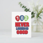 Carte Postale Conception d'anniversaire 102 ans (Debout devant)