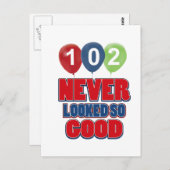 Carte Postale Conception d'anniversaire 102 ans (Devant / Derrière)