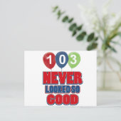 Carte Postale Conception d'anniversaire 103 ans (Debout devant)