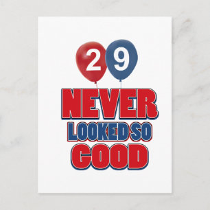 Carte Postale Conception d'anniversaire de 29 ans