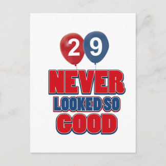 Carte Postale Conception d'anniversaire de 29 ans