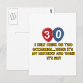 Carte Postale Conception d'anniversaire de 30 ans (Devant / Derrière)