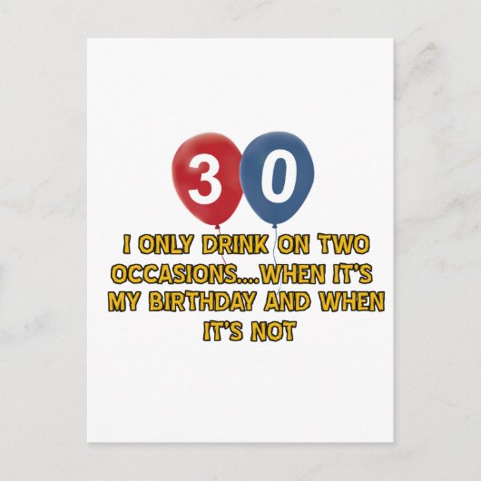 Carte Postale Conception d'anniversaire de 30 ans (Devant)
