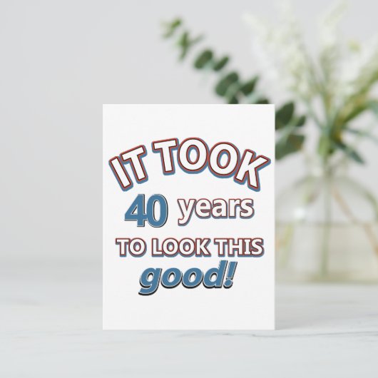 Carte Postale Conception d'anniversaire de 40 ans (Debout devant)