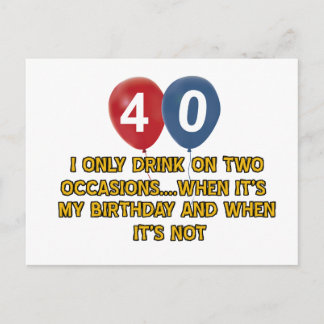 Carte Postale Conception d'anniversaire de 40 ans