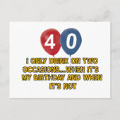 Carte Postale Conception d'anniversaire de 40 ans (Devant)