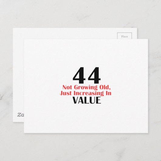 Carte Postale Conception d'anniversaire de 44 ans (Devant / Derrière)