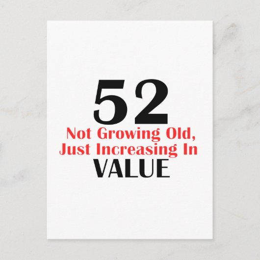 Carte Postale Conception d'anniversaire de 52 ans (Devant)