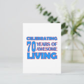 Carte Postale Conception d'anniversaire de 70 ans (Debout devant)