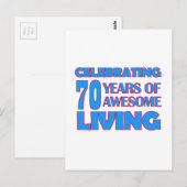 Carte Postale Conception d'anniversaire de 70 ans (Devant / Derrière)