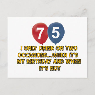 Carte Postale Conception d'anniversaire de 75 ans