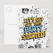 Carte Postale Conception d'anniversaire d'explosion d'art de gri (Devant / Derrière)