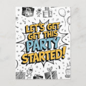Carte Postale Conception d'anniversaire d'explosion d'art doodle (Devant)