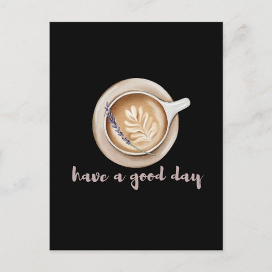 Carte Postale Conception d'art de latte lavande cosy (Devant)